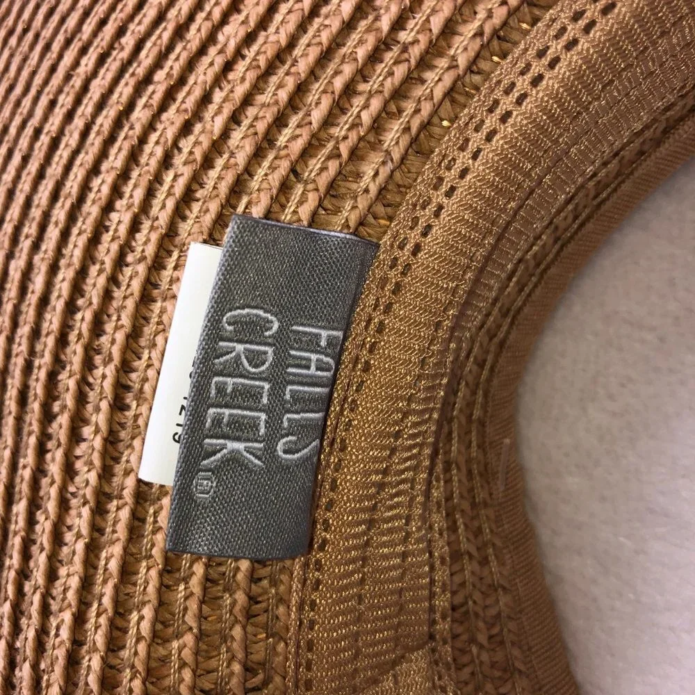 Falls Creek‎ Floppy Straw Hat Beige Tan OSFA